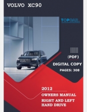 2012 VOLVO XC90 OWNERS MANUAL LHD&RHD